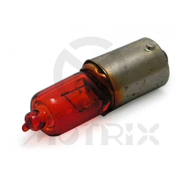 Short halogen 9S, amber. 12V/6W, 120 degree. With CE approval