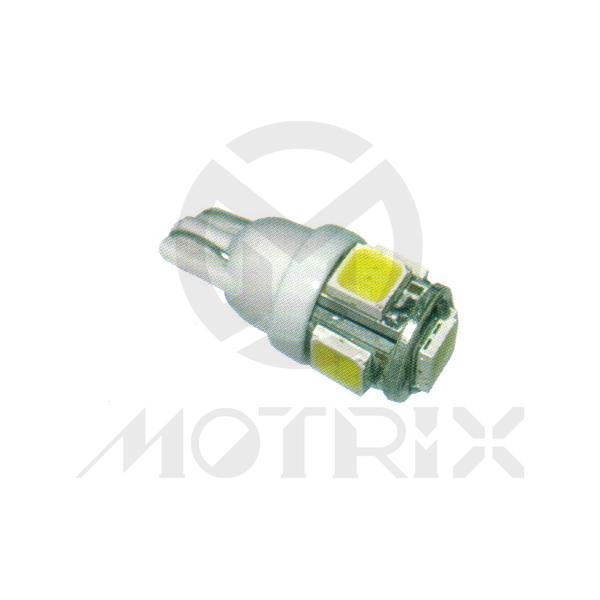 LED bulb. T10 / W2.1*9.5d. Volt : 12V / 24V. Current : 80±10%mA. Luminous : 48.97±5%