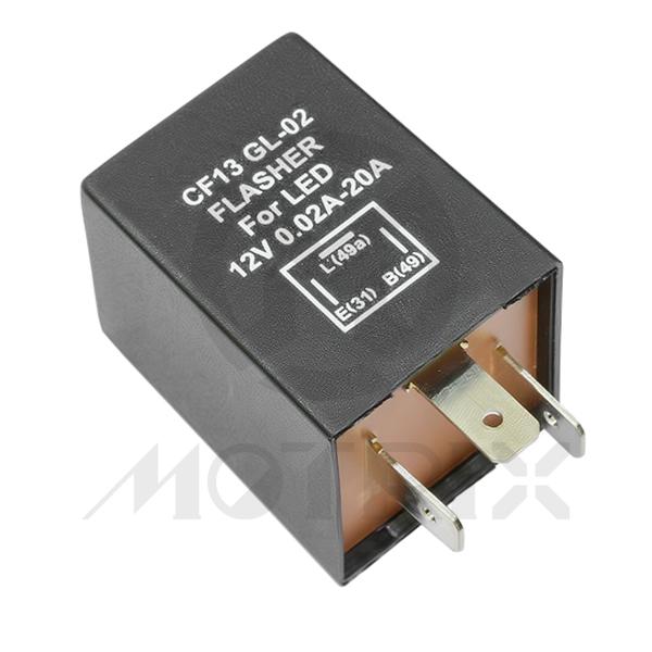 LED flasher, 12V 0.02A-20A, EUROPEAN