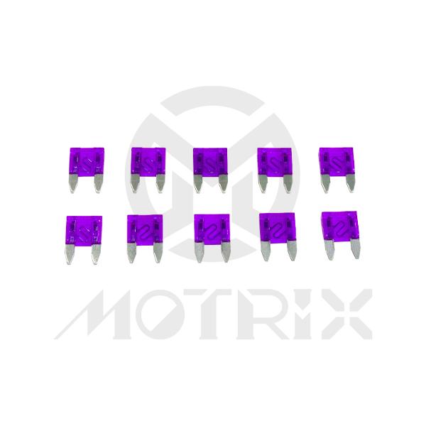 Mini blade fuse 12V / 3A violet (10PC/PKG)
