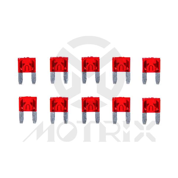 Mini blade fuse 12V / 10A red (10PC/PKG)