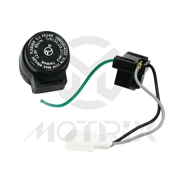 Flasher relay, 12V 3pins fit 4 bulbs extra adaptor cable