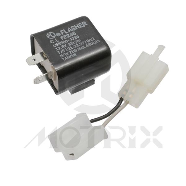 Flasher relay 12V 2pins fit 4 bulbs extra adapter cable