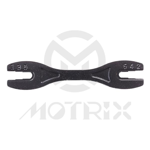 6 Way spoke wrench forged spoke wrench fits 6 sizes.