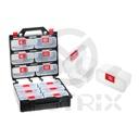 (12Pc)all purpose carry case - clear see through design to indentify contents at a glance. - Optional divider for more storage options. - Each compartment comes with belt clip for easy carrying. - Tough composite plastic compartment with selective configu