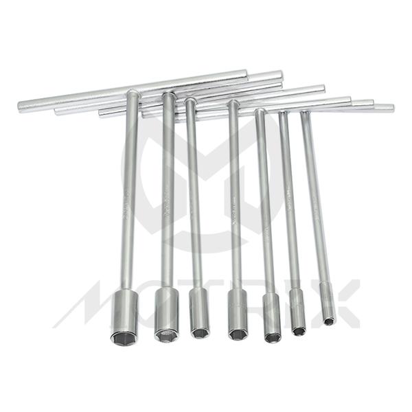 T-bar sockets 7 pcs,8/10/12/13/14/17/19 mm