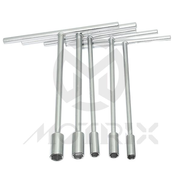 (5Pcs-8/10/12/14/17 mm) T-bar socket set with blue pvc bag (8/10/12/13/14mm-L/200*300mm) (17mm-L/250*300mm)