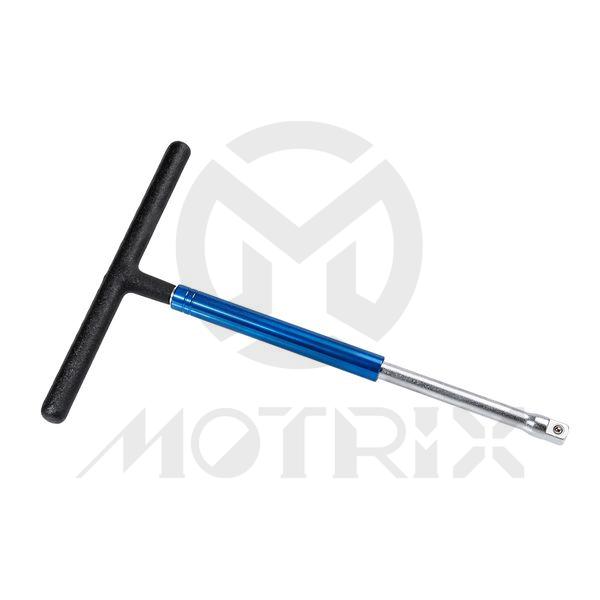 Quick swivel T-bar handle (Material: CRV). 1PC. O.D.: 3/8'', 10MMx180Lx250L (Cover: blue / body: blue)
