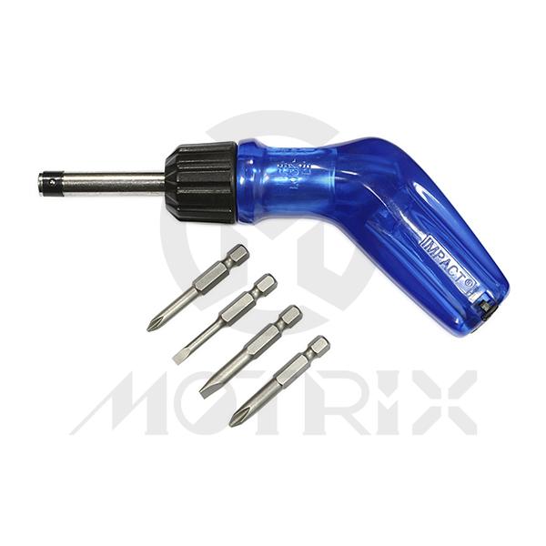 Quick screwdriver with 4 adaptors