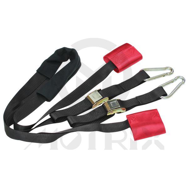 1.5 inch Harness bar tie down with 1.5 inch Cambuckle with 2pcs calabash hook webbing length:8 feet black