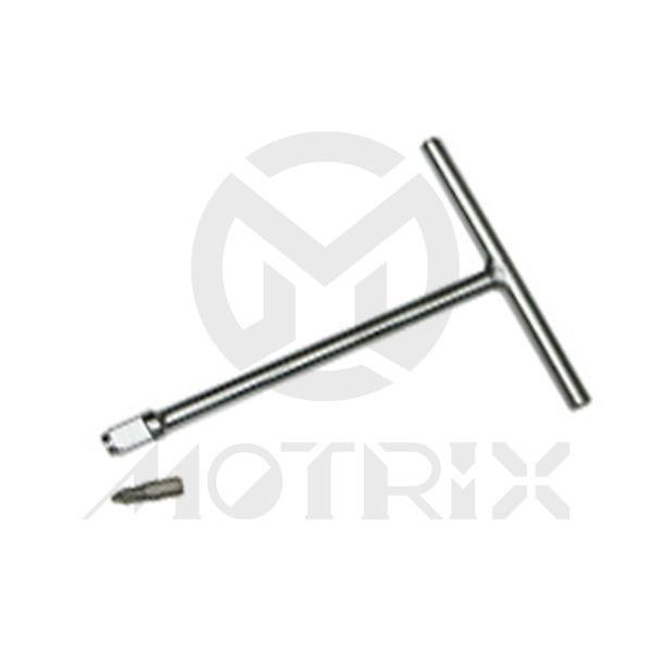 Mini t-handle bit socket, 150mm long with srew nut