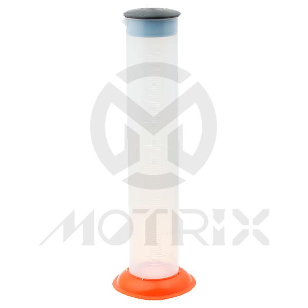Oil jug in metric 250cc with black lip, orange base