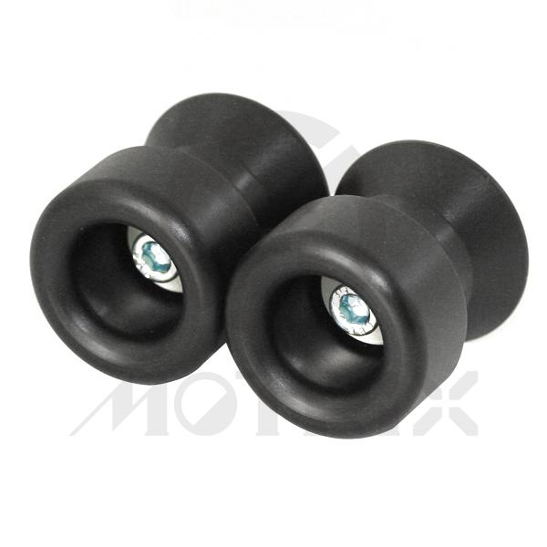 Motorcycle swingarm spools black bolt