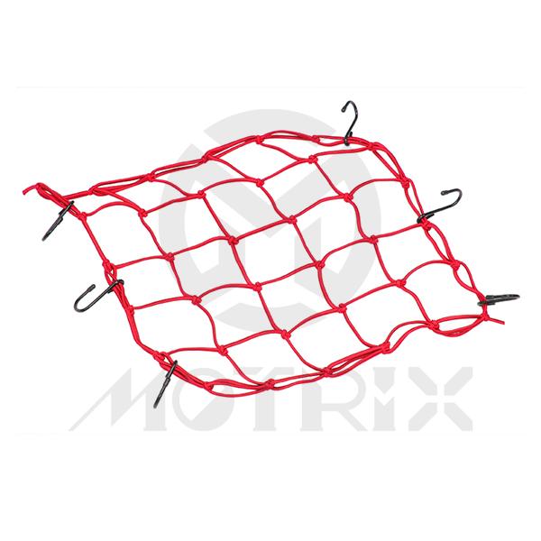 Cargo net red 4mm 15 inch*15 inch, 6 steel hooks