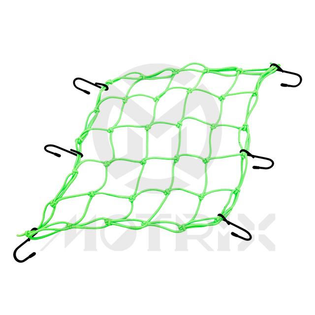 Cargo net fluorescent green 15 inch*15 inch 6h steel hooks. Color: Fluorescent green