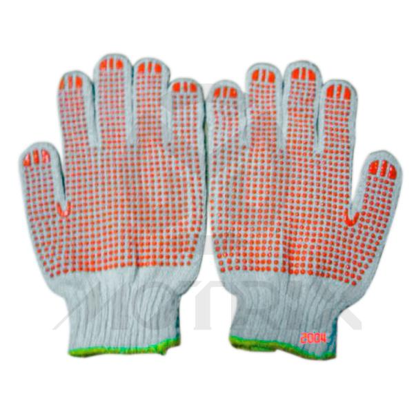 Cutton gloves with rubber spots