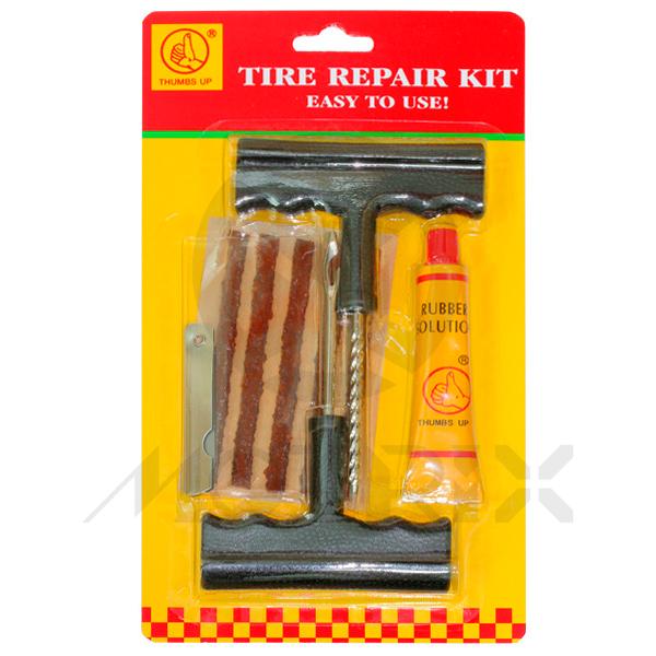Tire repair kit, 4 inch tire seal*5pc+t1+t2+knife glue 20cc*1pc