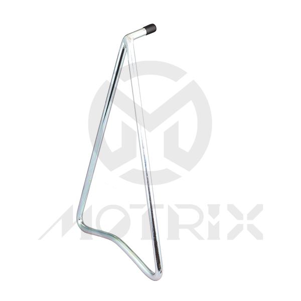 (Silver)Triangle excel stand , it is made of steel and durable enough. Available for bike and motorcycle use.