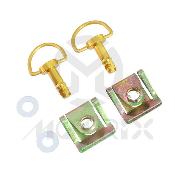 (Gold)aluminum quick release fasteners 2pcs , hook length 19mm