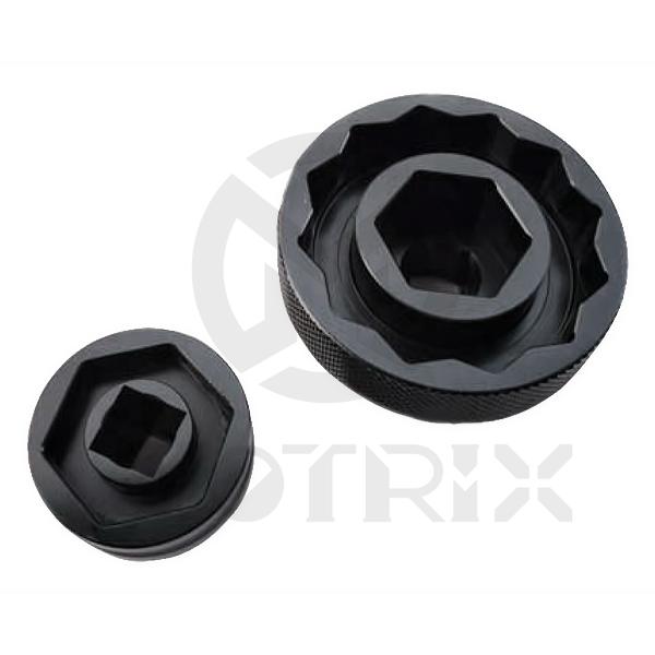 Front and rear wheel nut tool , it provides 2 sockets with 1/2” drive：one combined socket for front and rear wheel nut