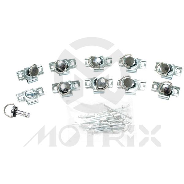 Quick release rivet style hook length 17mm, silver