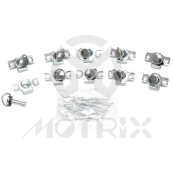 Quick release rivet style hook length 19mm, silver