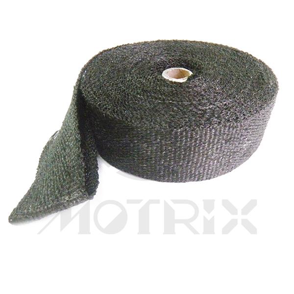 Black fiberglass exhaust wrap, thickness:1mm/ width:50mm/ length: 15m