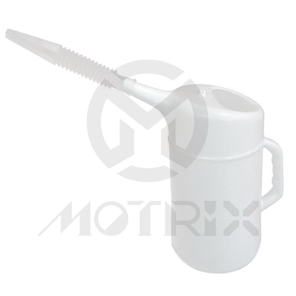 Oil cup with flexible spout color: white , material: PE