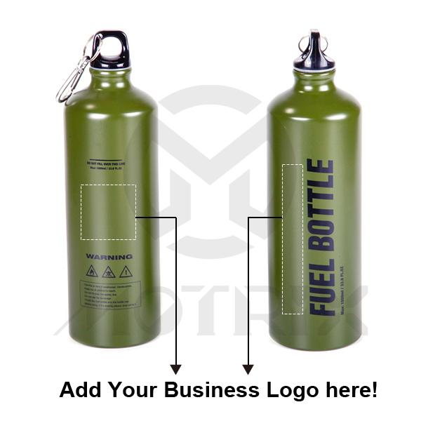 Aluminum fuel bottles 1.0L. Color: matte OD green