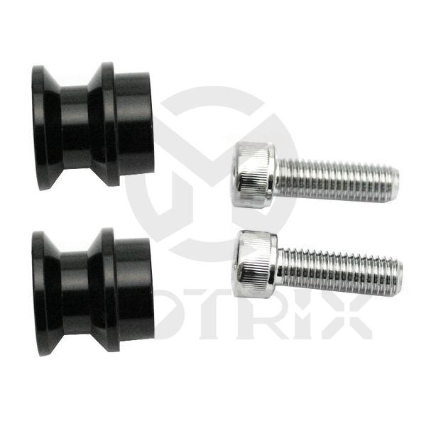 Black crash protectors and for the motorcycle stand use 12mm