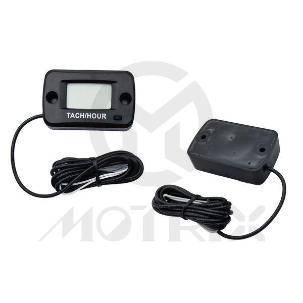 (Black) Vibration activated hour meter max display hours: 99999 hours. Certification: CE, RoHS