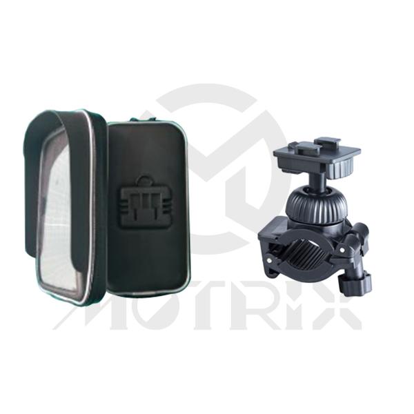 6.5 inch water resistant cell phone case with handlebar bracket, sun visor (vertical)