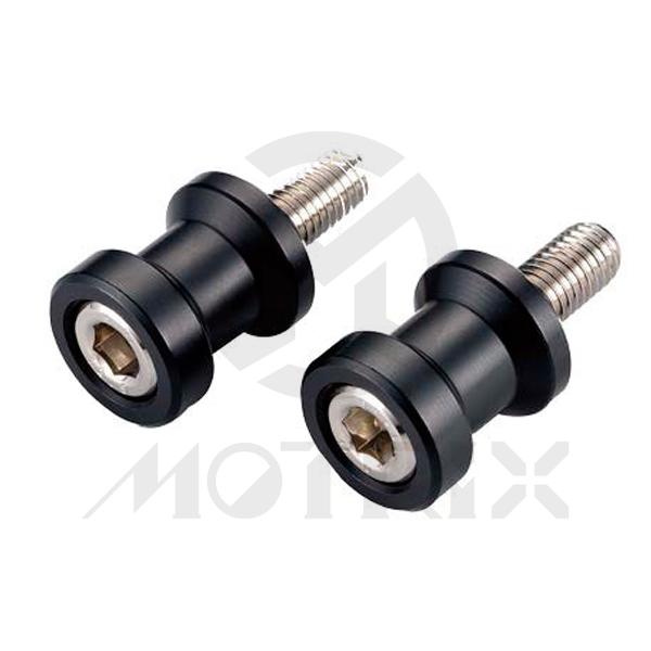 Motorcycle swingarm spools M10, black. For YAMAHA FZR400, YZF750