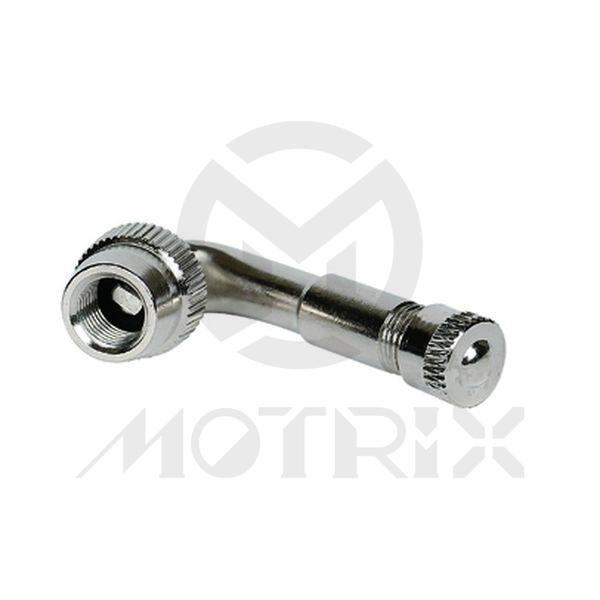 Universal 60 degrees tyre valve adaptor,chrome with cap