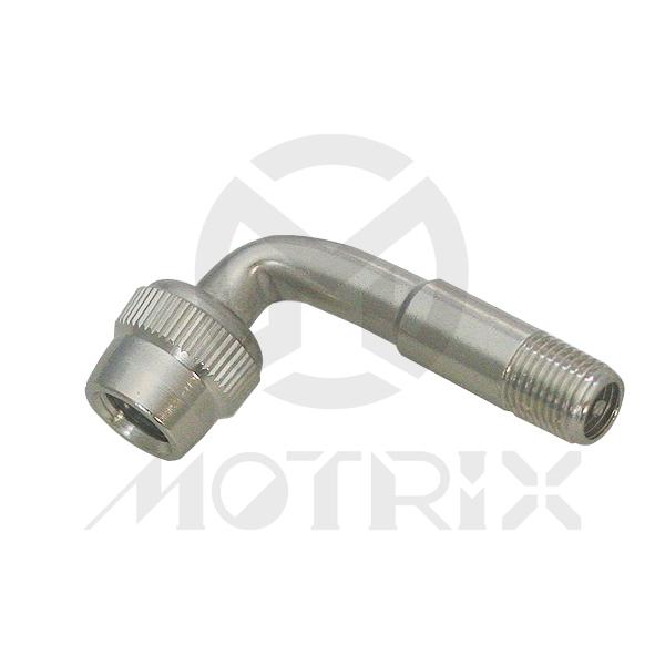 Universal 90 degrees tyre valve adaptor, chrome