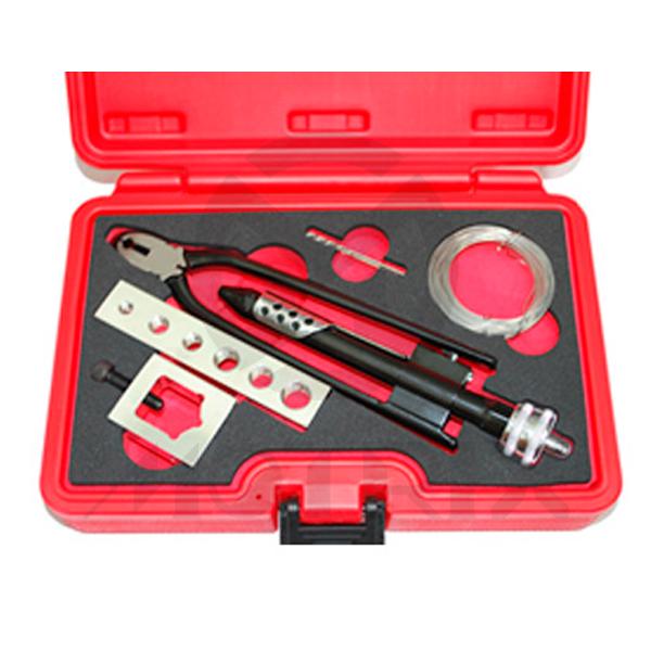 6 inch safety wire pliers with nut and metric bolt drill jig