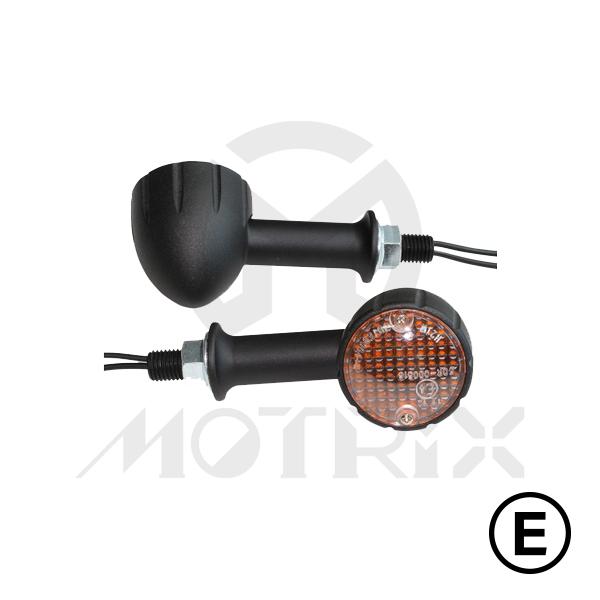 Universal fluted alloy indicators, amber lens, with E-mark