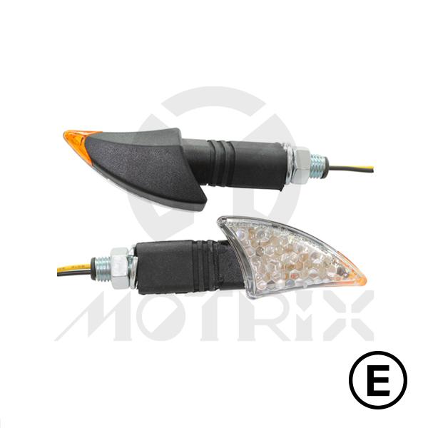 Universal  winkers(LED), clear lens, with E-mark, with long stem