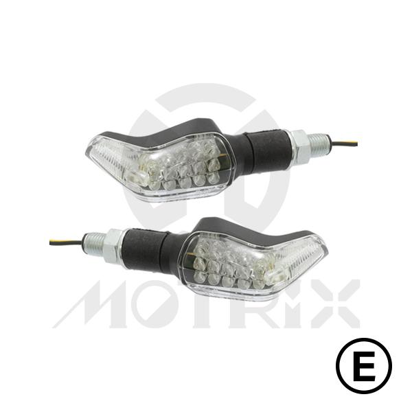 Universal winkers(LED), clear lens, with E-mark