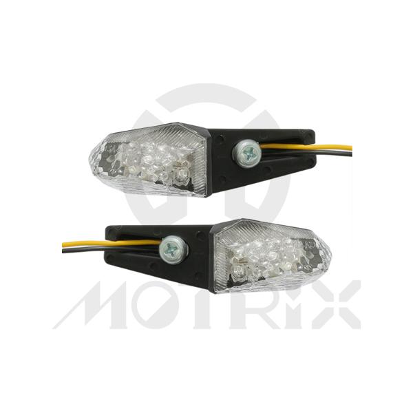 Universal winkers(LED), clear lens, with E-mark