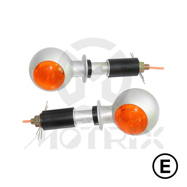 Universal winkers, amber lens, with E-mark