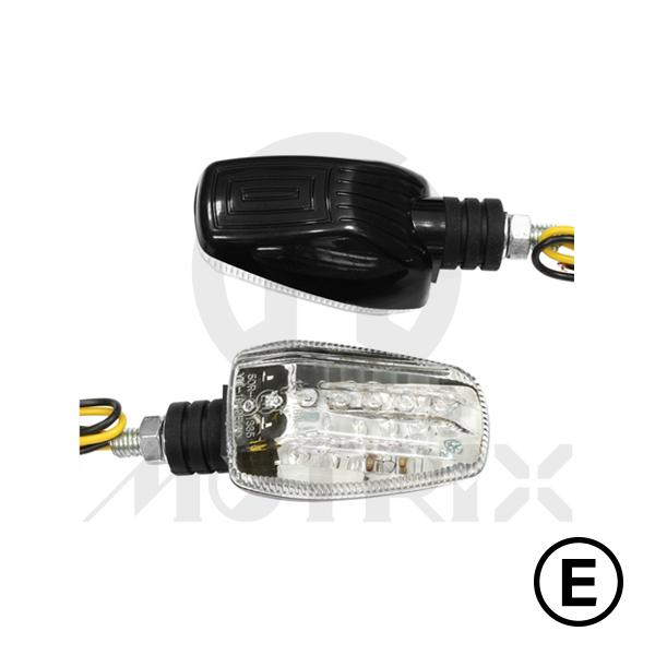 Universal winkers(LED), clear lens, with E-mark