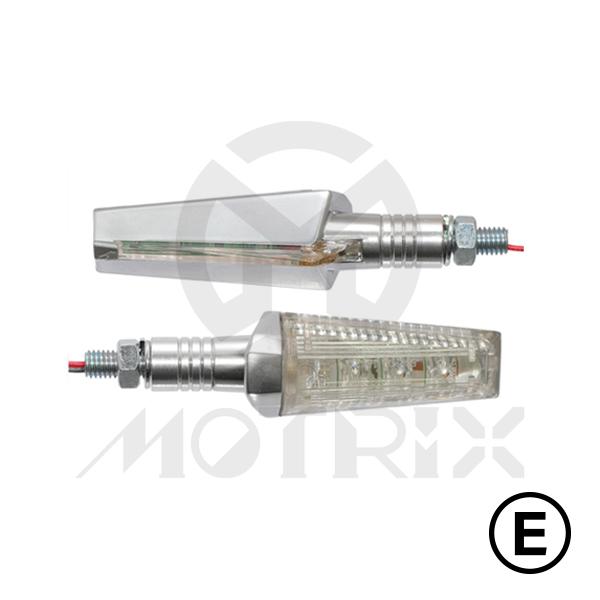 Universal winkers(LED), clear lens, with E-mark