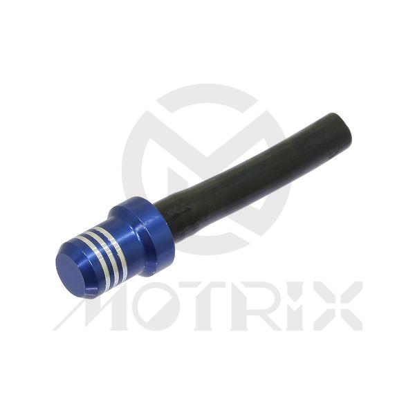 Universal tank gas fuel cap breather & pipe blue