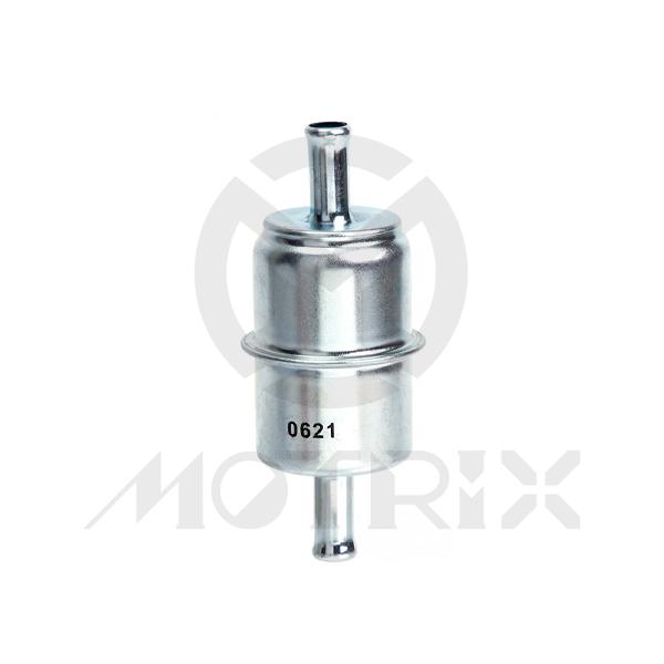 Snowmobile fuel filter. Full Length: 88 mm / Body Length: 49 mm / Diameter: 37 mm / Port Size: 8 mm