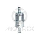 Snowmobile fuel filter. Full Length: 88 mm / Body Length: 49 mm / Diameter: 37 mm / Port Size: 8 mm