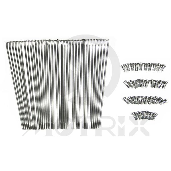 Front 21'' stainless steel spoke & nipple for BETA 125 RR, 300 RX, GASGAS EX 250, MC 450F, TXT 300 GP, HUSQVARNA CR 50, FC 125/250/300/350/501, TC 50/300/350/450, KTM 50 SX, 150 SX, 300 XC 36pcs