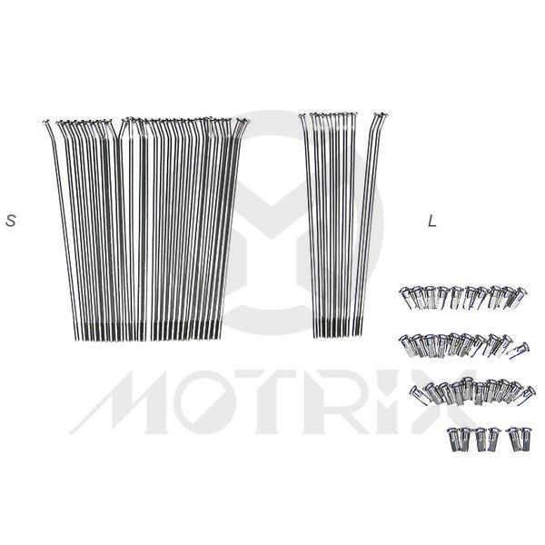 Rear 18'' stainless steel spoke & nipple for KLX 450 F, KX 125/250/450, SUZUKI RM-Z 250 36pcs