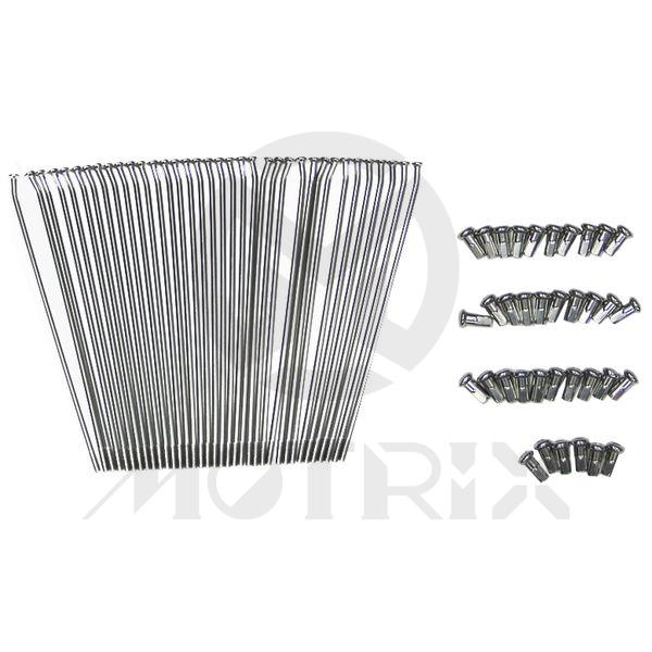 Rear 18''X2.15 stainless steel spoke & nipple for BETA 125 RR 2T, 250 RR Race Edition 2T, EVO 80, GASGAS MC 125, EX 250F, KTM Freeride E-SX, 85 SX, 450 XC-W Six Days 36pcs