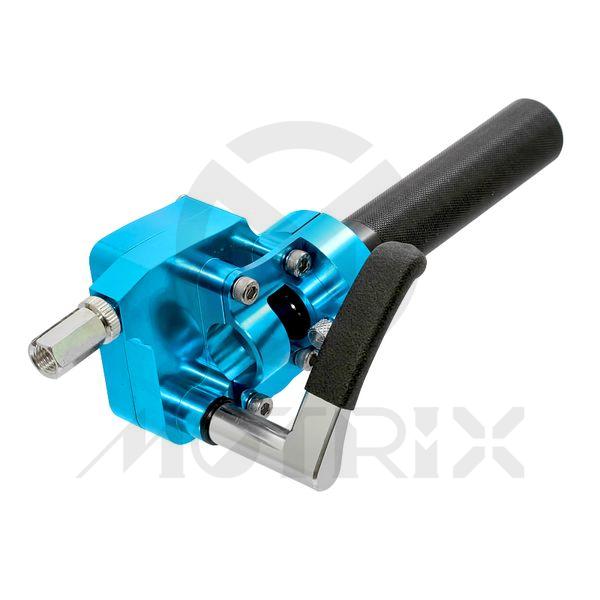 ATV Dual twist throttle and thumb throttle (AL6061), color: blue